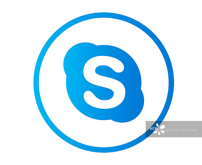 Skype社交媒体图标抽象标志设计图片素材