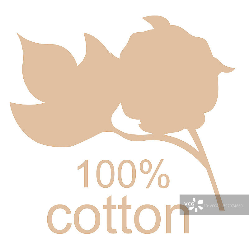 手绘棉花植物婚礼草标志图片素材