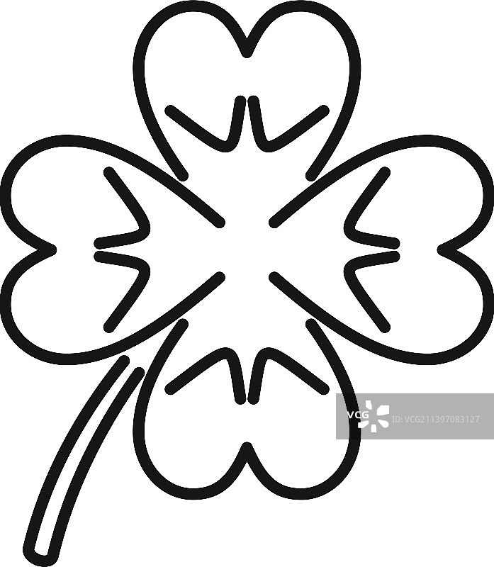 幸运四叶草轮廓图标图片素材