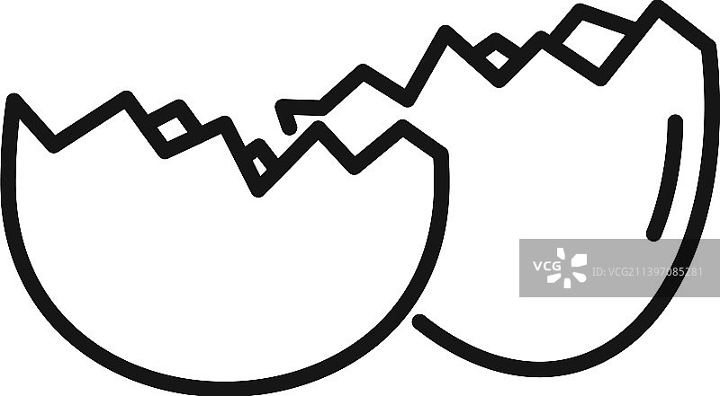 鸡蛋壳垃圾食品轮廓图标图片素材