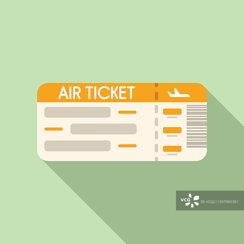 飞机票图标扁平化设计图片素材
