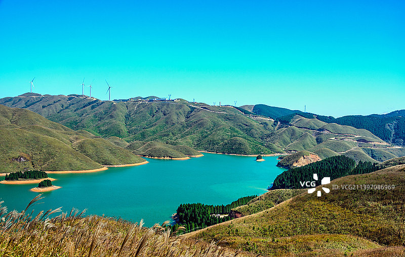 广西桂林全州天湖旅游景区自然湖泊风光图片素材