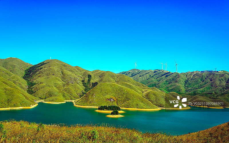 广西桂林全州天湖旅游景区自然湖泊风光图片素材