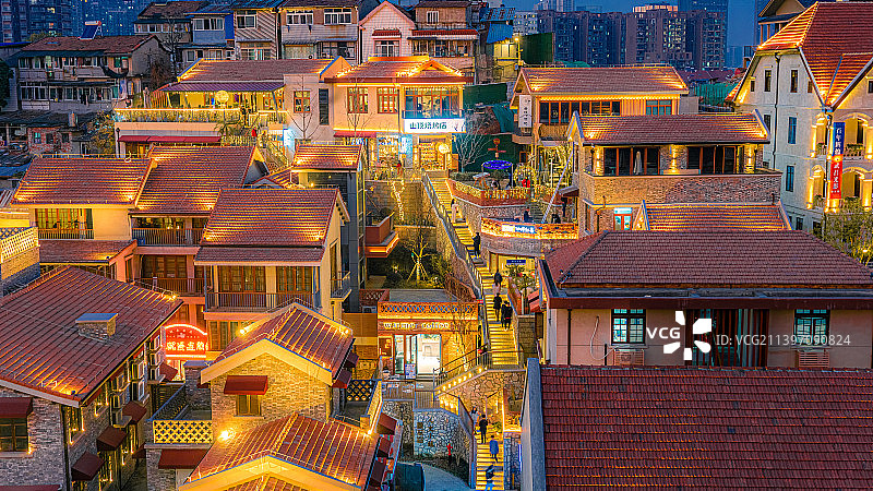 武汉 昙华林 夜景 灯光 旅游图片素材