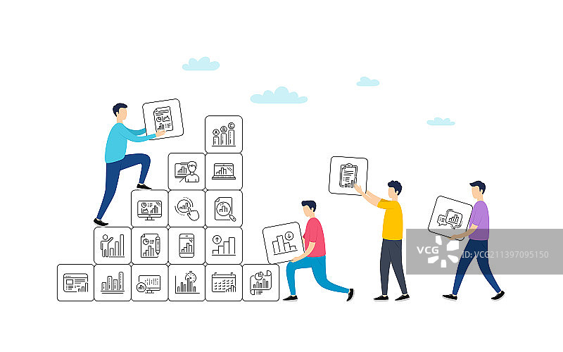 图表演示线条图标集图片素材