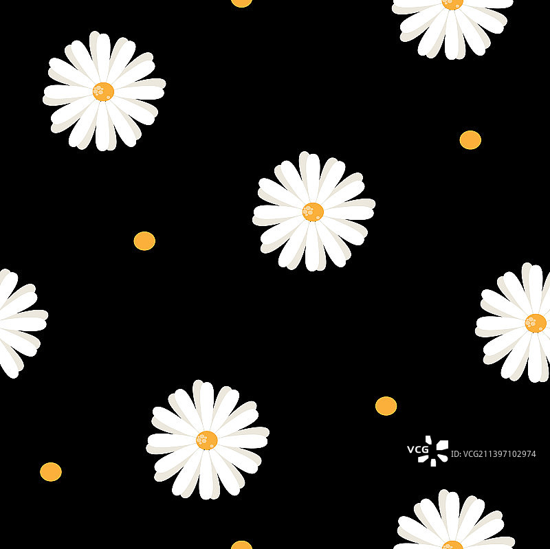 甘菊装饰无缝图案图片素材