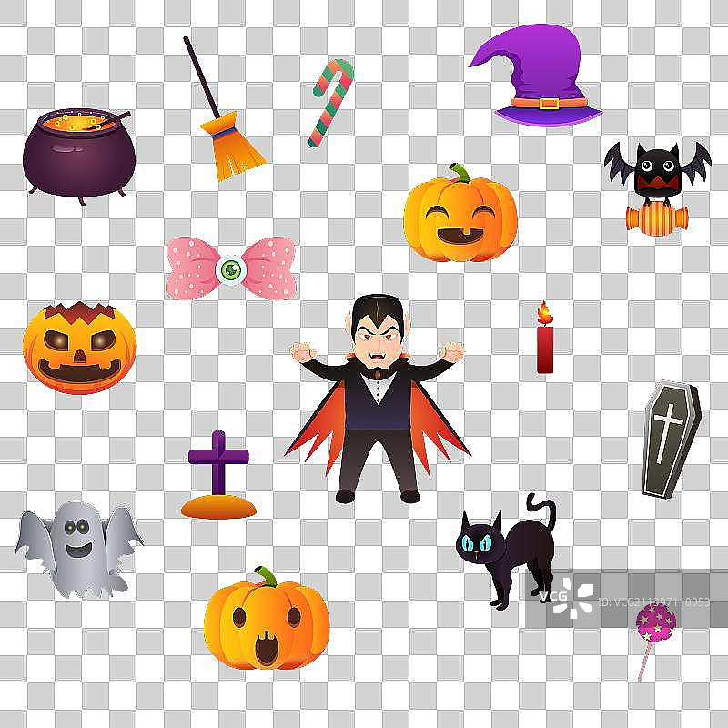 万圣节插画元素图片素材