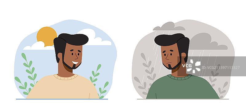 悲伤和快乐的情绪图片素材