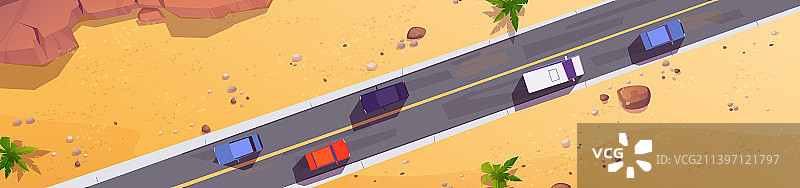 俯视双车道公路图片素材