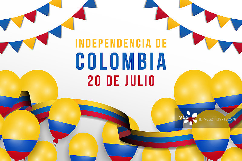 7月20日哥伦比亚独立日背景图片素材