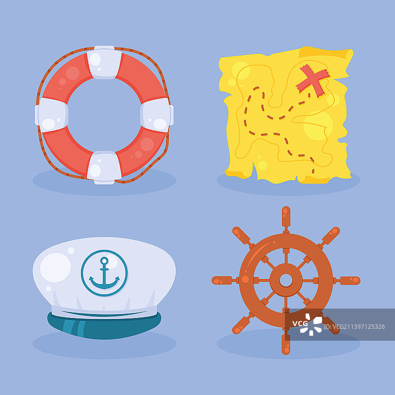 四个航海海事图标图片素材