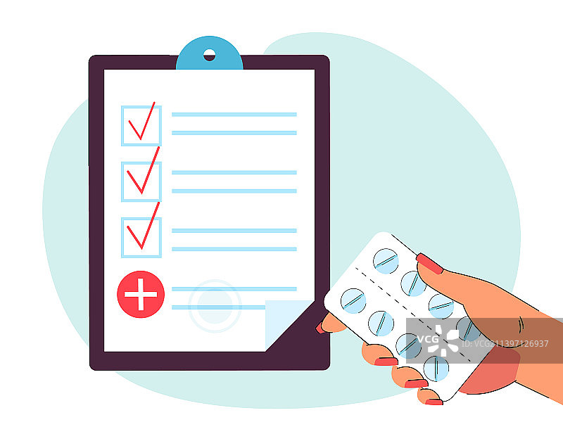 医疗处方与手持药板图片素材