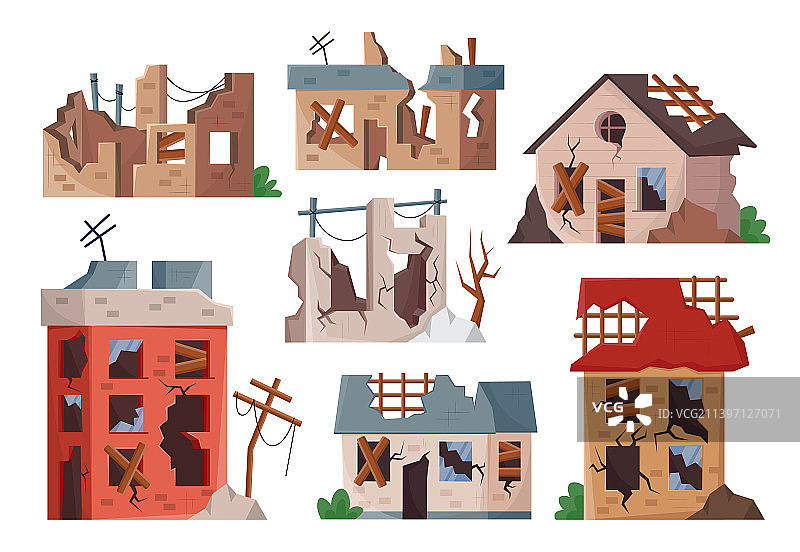 旧破损建筑物素材图片素材