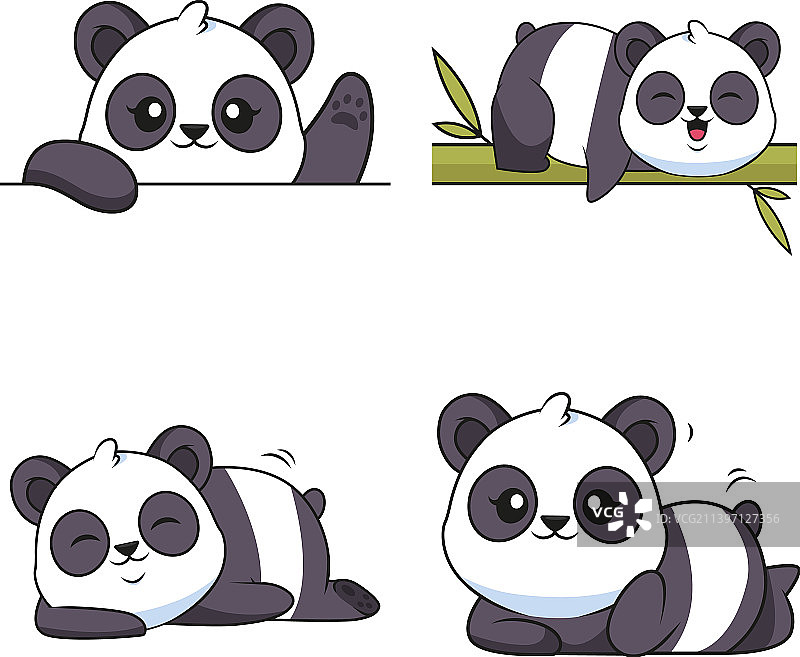 手绘挥爪熊猫图片素材