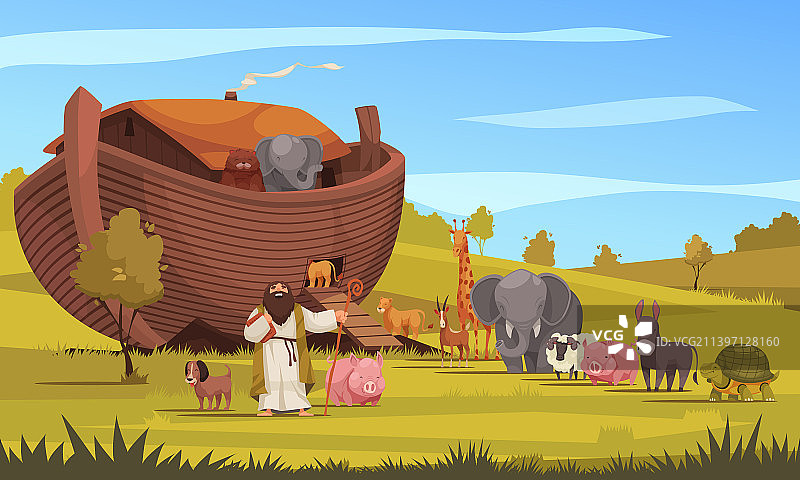 诺亚方舟卡通图片素材