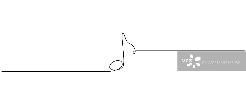 单个音符一笔画图片素材