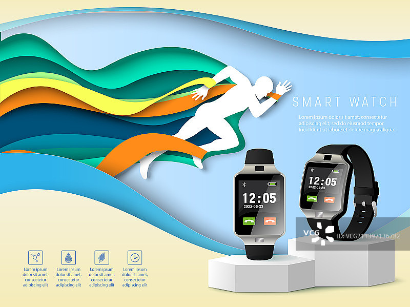 具有运动健身追踪功能的智能手表技术图片素材