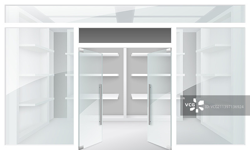 商店入口的双层玻璃门图片素材