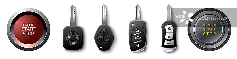 汽车远程启动钥匙或按钮图片素材