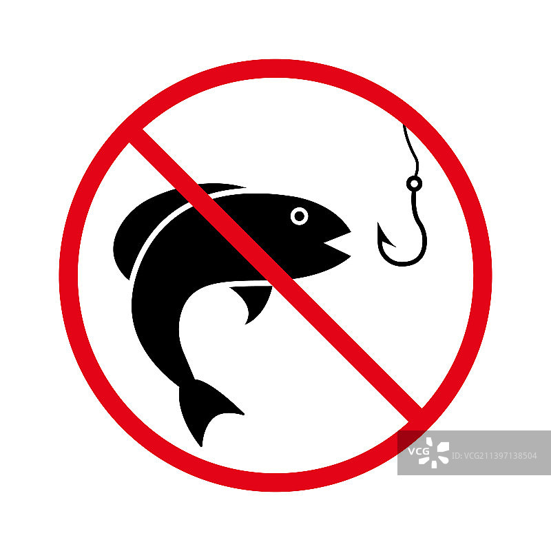 禁止捕鱼海洋象形图图片素材