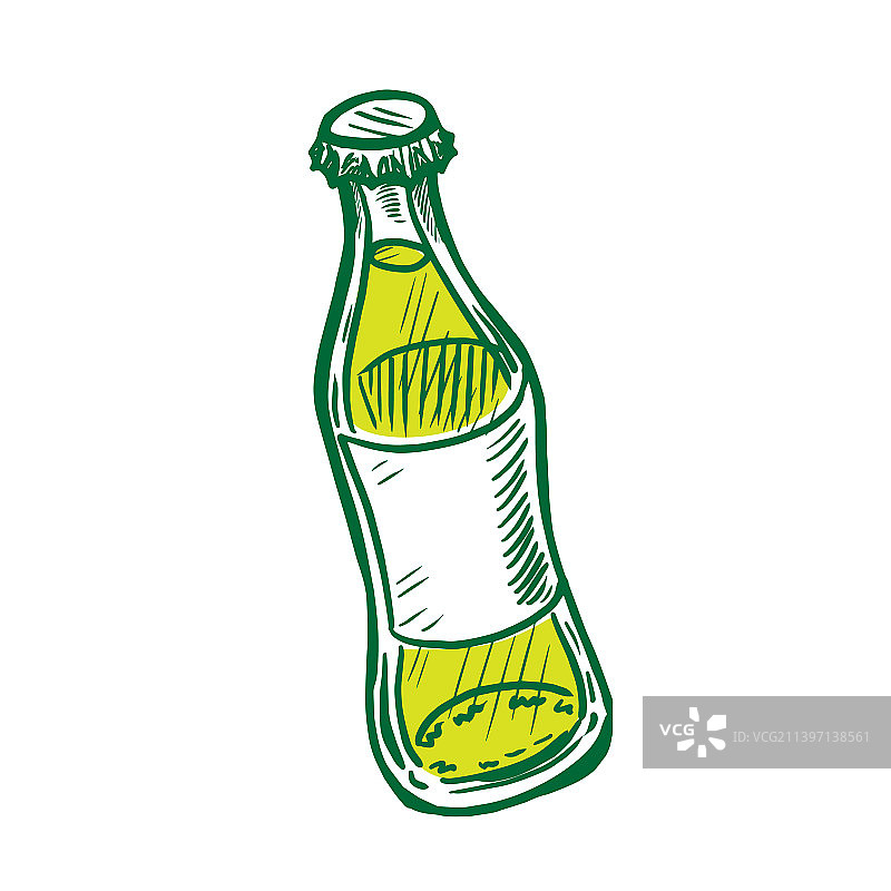 玻璃瓶装苹果酒图片素材