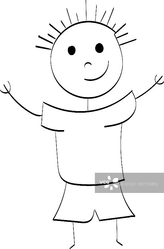 手绘趣味火柴人设计图片素材