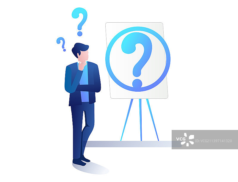 男人在思考和寻找解决方案图片素材