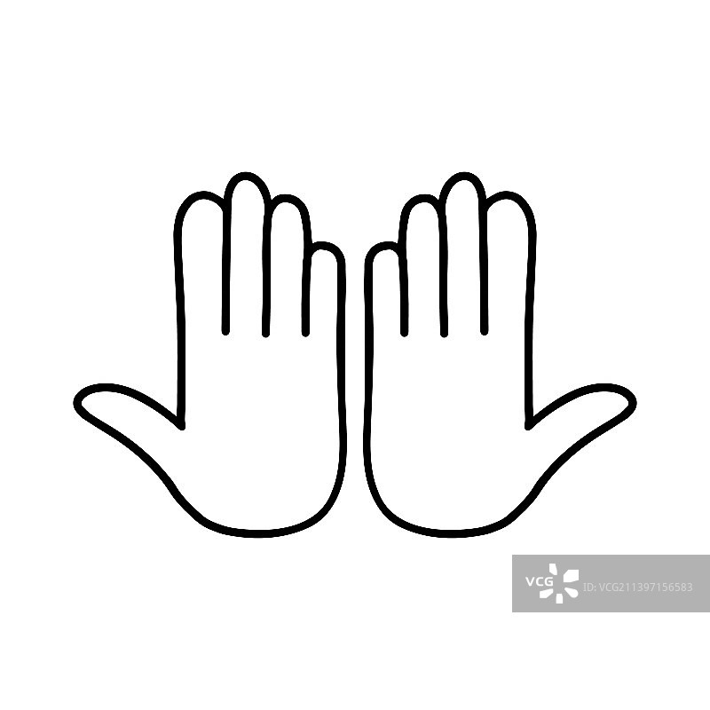 张开的手轮廓图图片素材