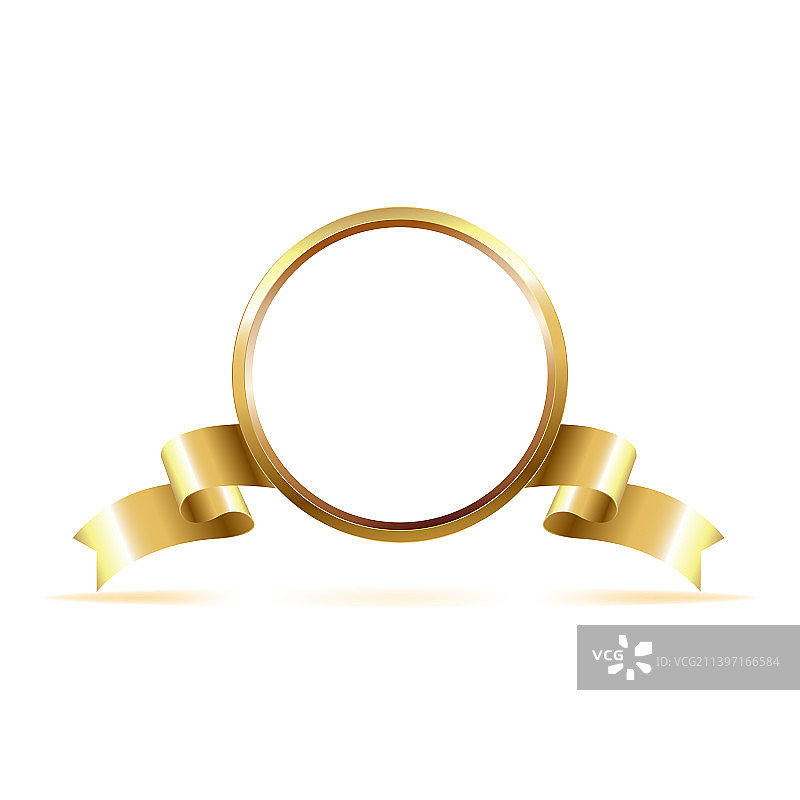 金色戒指和丝带图片素材