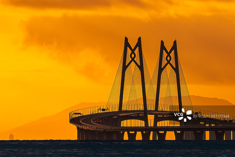 港珠澳大桥中国结图片素材