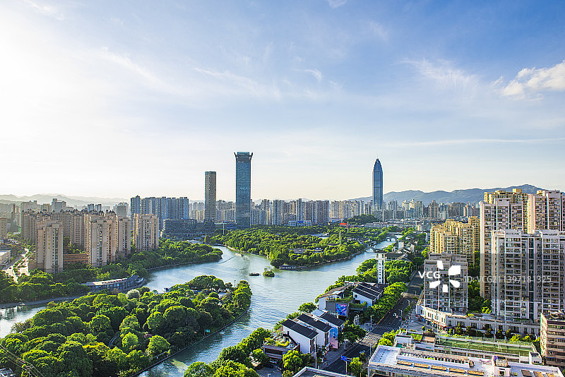温州 温州城市风光 温州市区 温州南塘街全景图片素材