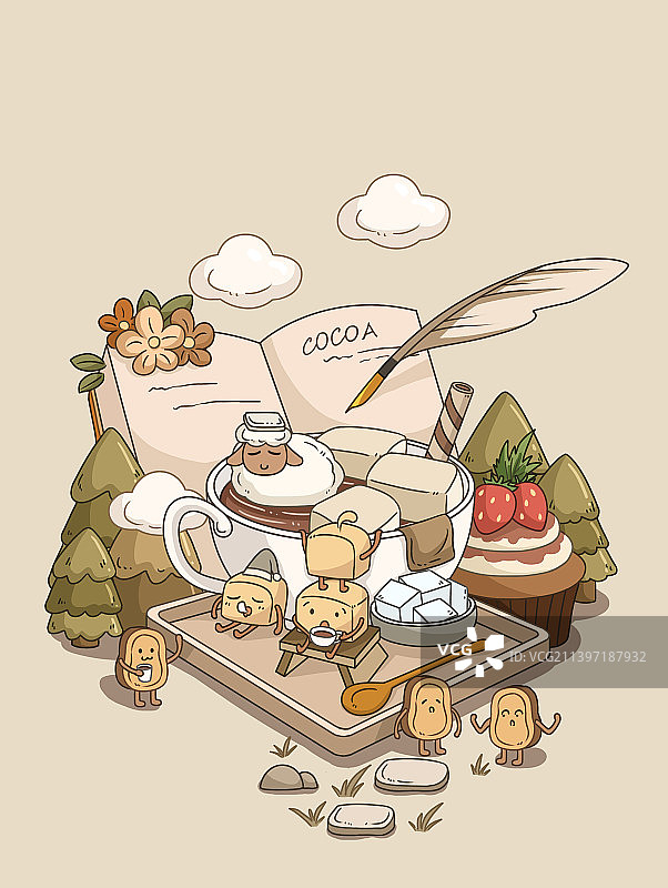 下午茶热可可图片素材