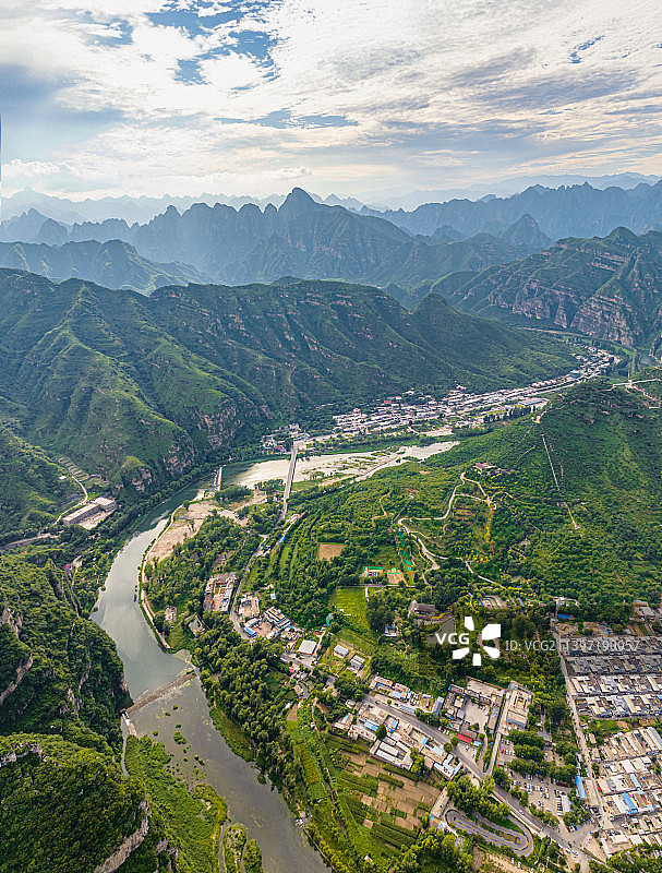 航拍北京房山十渡风光图片素材