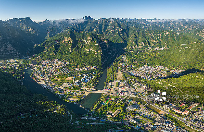 航拍北京房山十渡风光图片素材