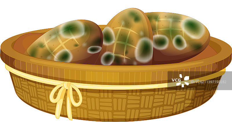 带有霉菌的不可食用面包篮图片素材