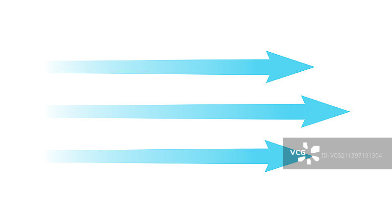 蓝色气流方向指示箭头图片素材