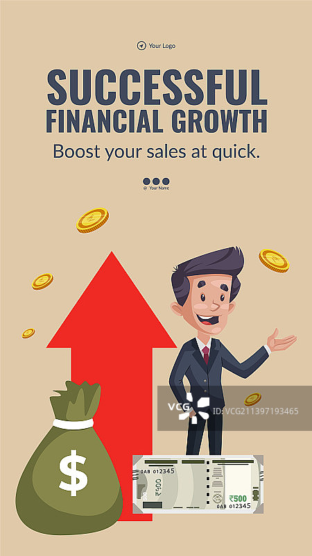 成功的财务增长人像模板图片素材