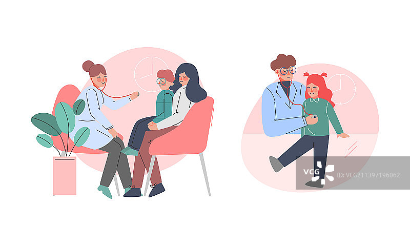 男人和女人医生儿科医生穿实验服图片素材