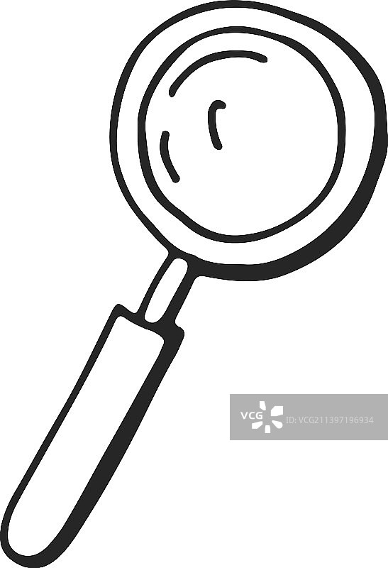 手绘搜索符号放大镜图标图片素材