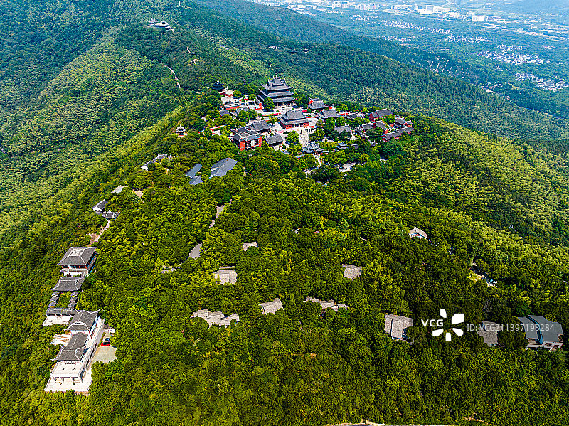 江苏苏州穹窿山景区航拍图片素材
