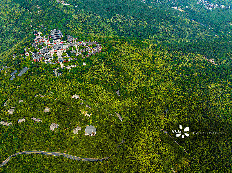 江苏苏州穹窿山景区航拍图片素材