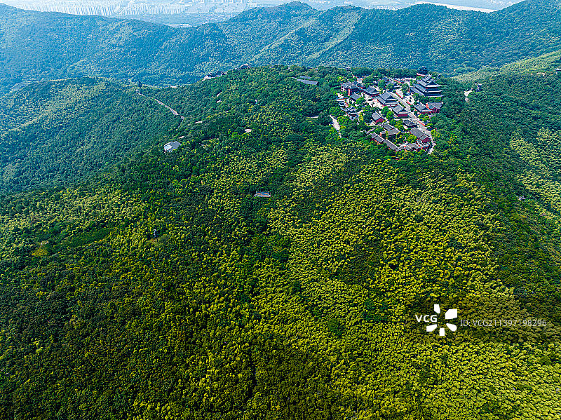 江苏苏州穹窿山景区航拍图片素材