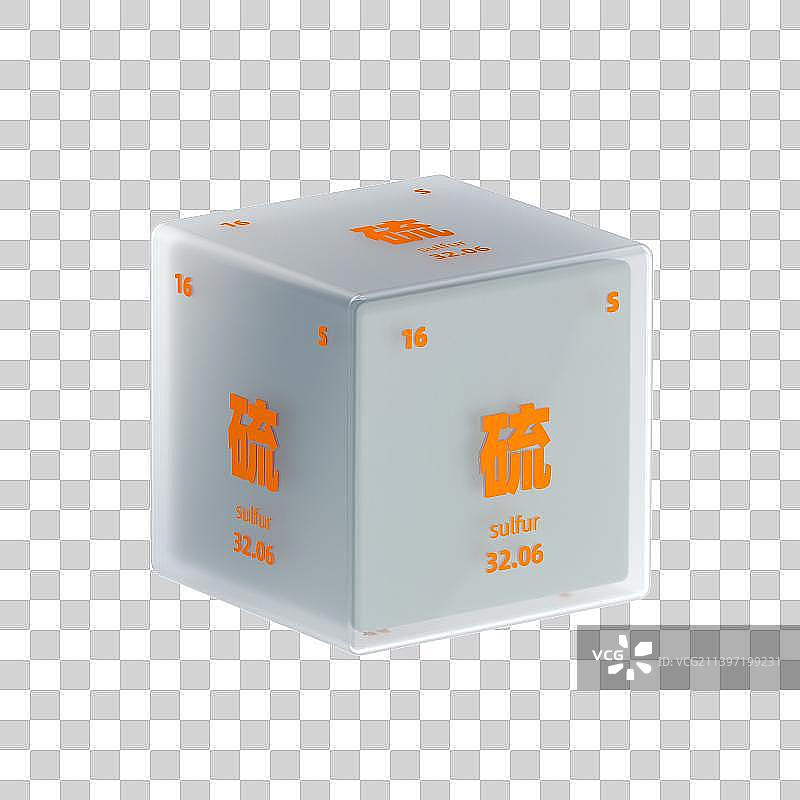 3D渲染硫元素图片素材