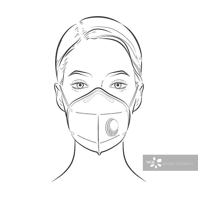 戴一次性医用口罩的女人图片素材