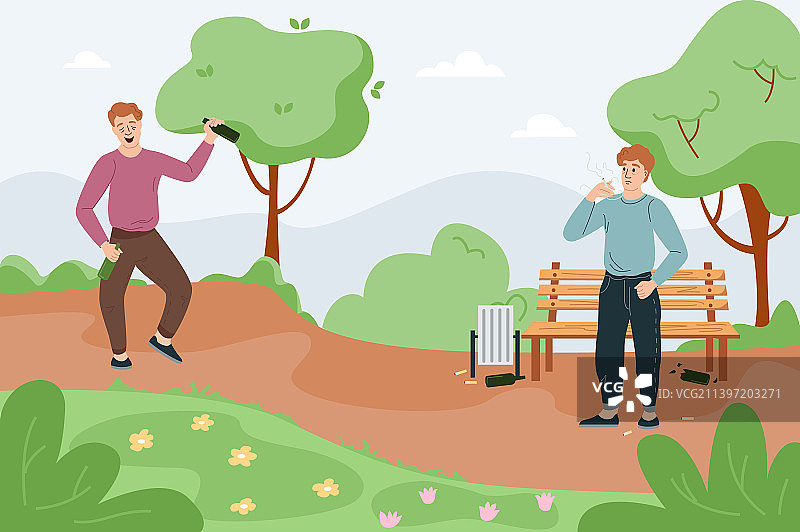 吸烟饮酒的男人们图片素材