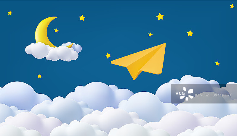 3D晚安美梦banner图片素材