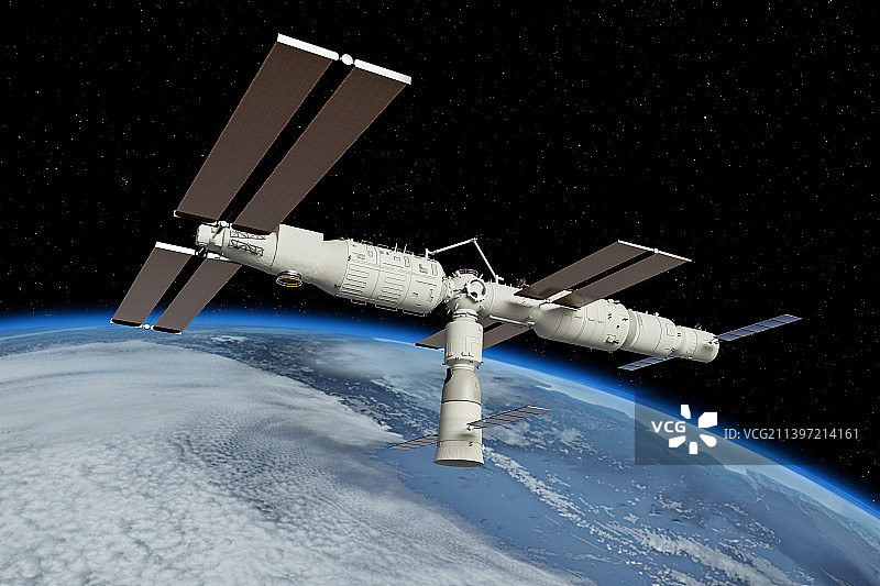中国天和核心舱与问天试验舱连接体图片素材