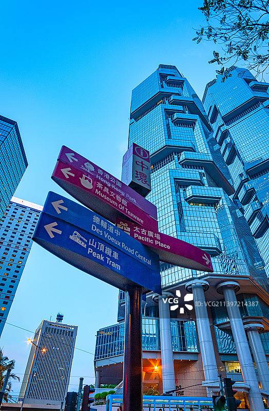 香港中环CBD城市摩天大楼建筑群景观图片素材