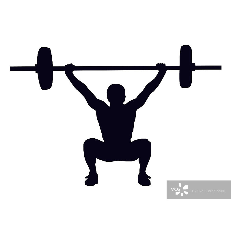 高品质Crossfit剪影过头深蹲图片素材