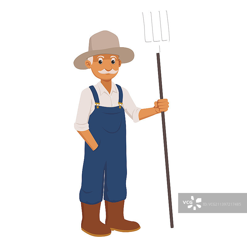 卡通老农图片素材